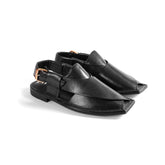 PW Premium Peshawari Chappals 2.0 (Leather Sole) – Black